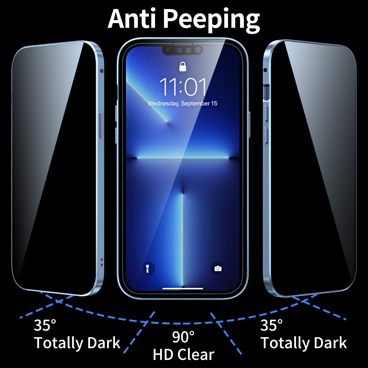 Étui de téléphone Magneto résistant à la confidentialité, cadre en métal double face