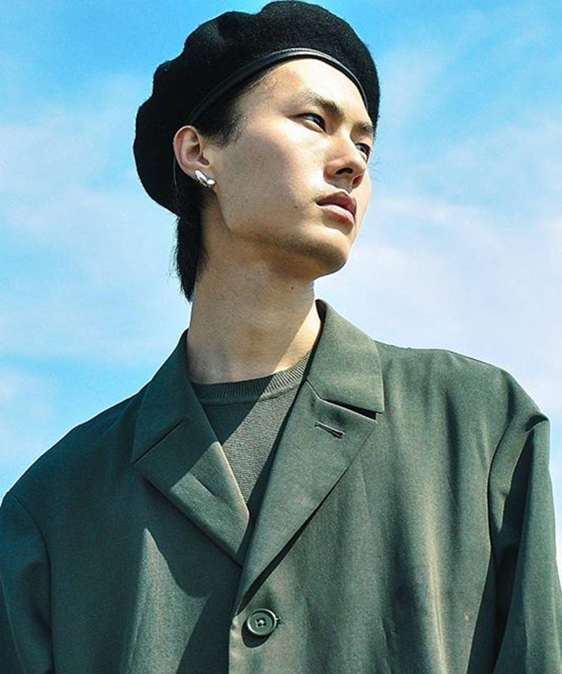Boucle d'oreille Punk stéréoscopique 3D pour hommes, couleur or, Style coréen, Anti-allergie inhabituelle