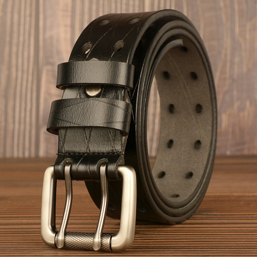 Men's Double Pin Buckle Casual Belt - Secure Confidence