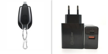 1500mAh Mini Power Emergency Pod Nyckelringsladdare med Type-C Ultra-Compact Mini Batteripaket Snabbladdning Backup Power Bank