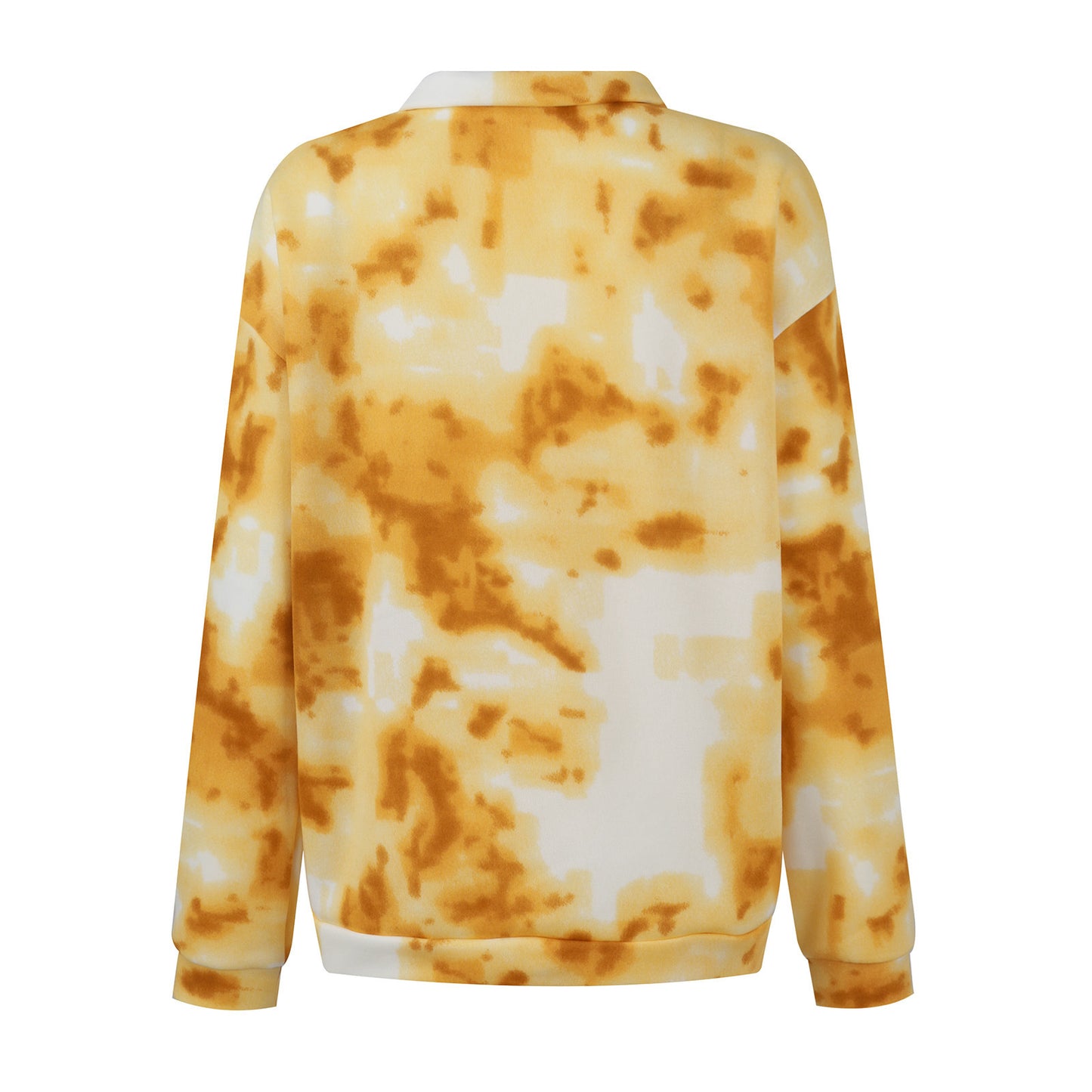 Tie Dye-tryckt tröja med dragkedja och slag - Snygg och bekväm