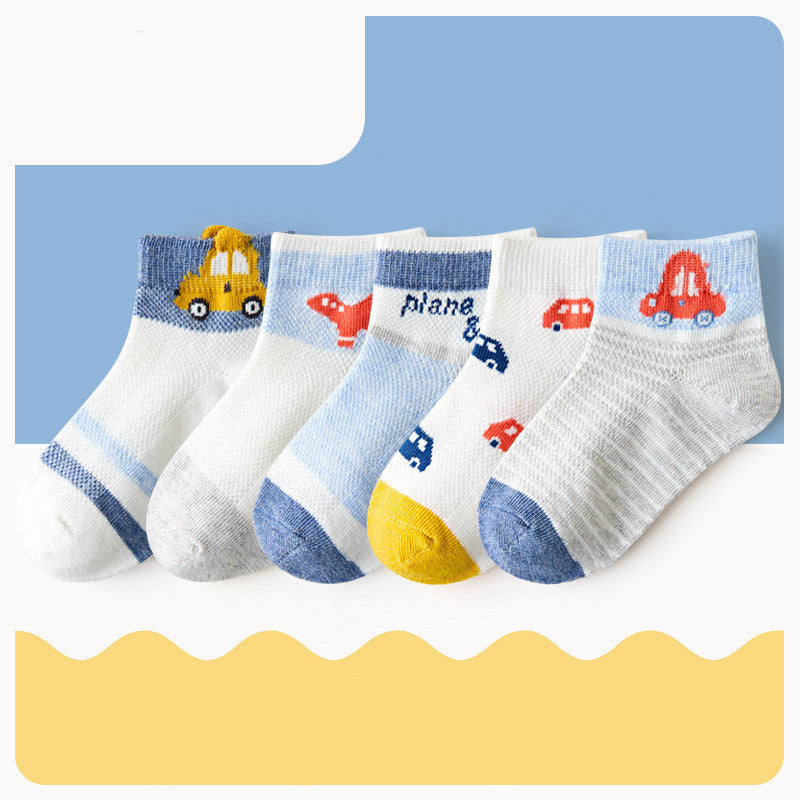 Chaussettes pour enfants Chaussettes en coton de voiture de dessin animé en maille
