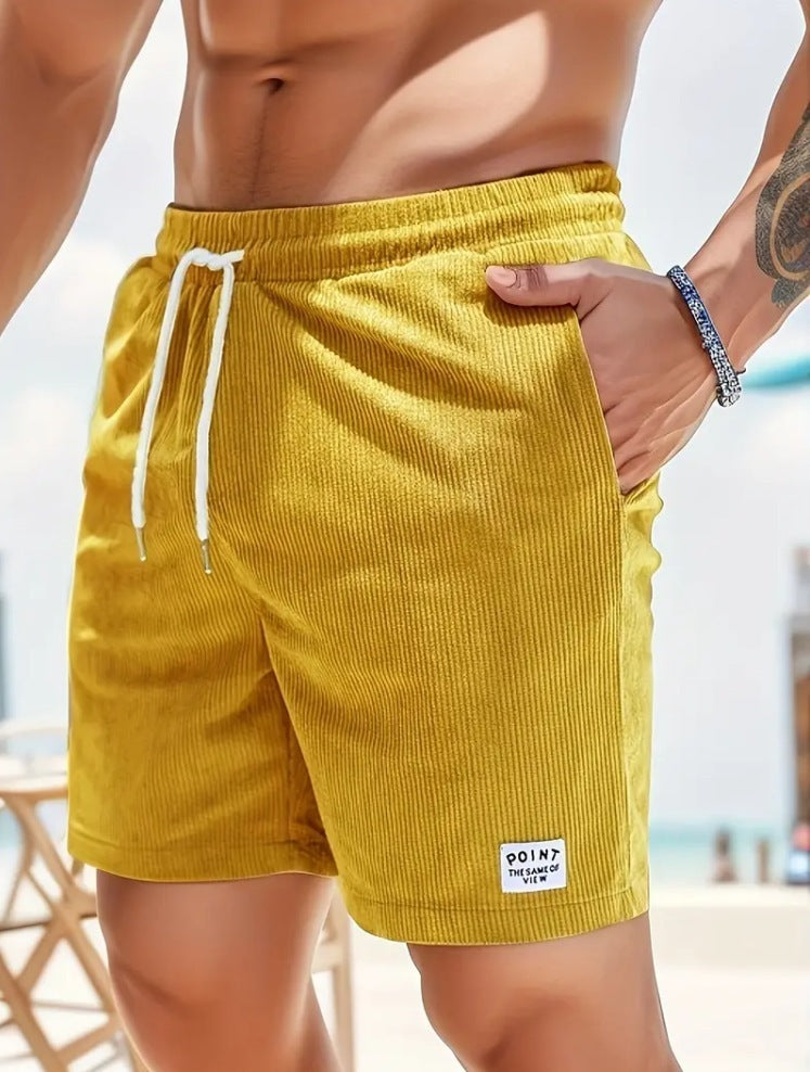 Shorts med snörning Sommarmanchester Sportkorta byxor Herrkläder
