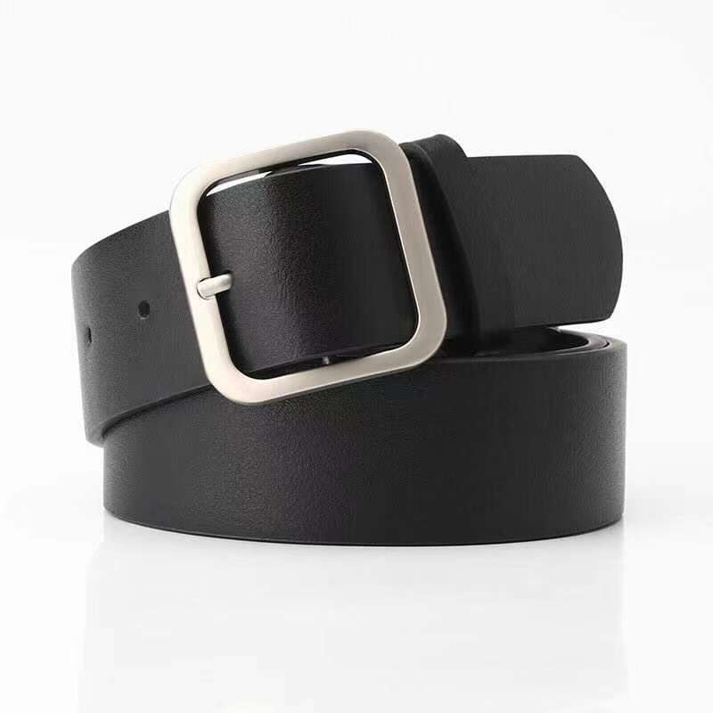 35cm Wide Retro Alloy Square Buckle Belt - Maximum Impact