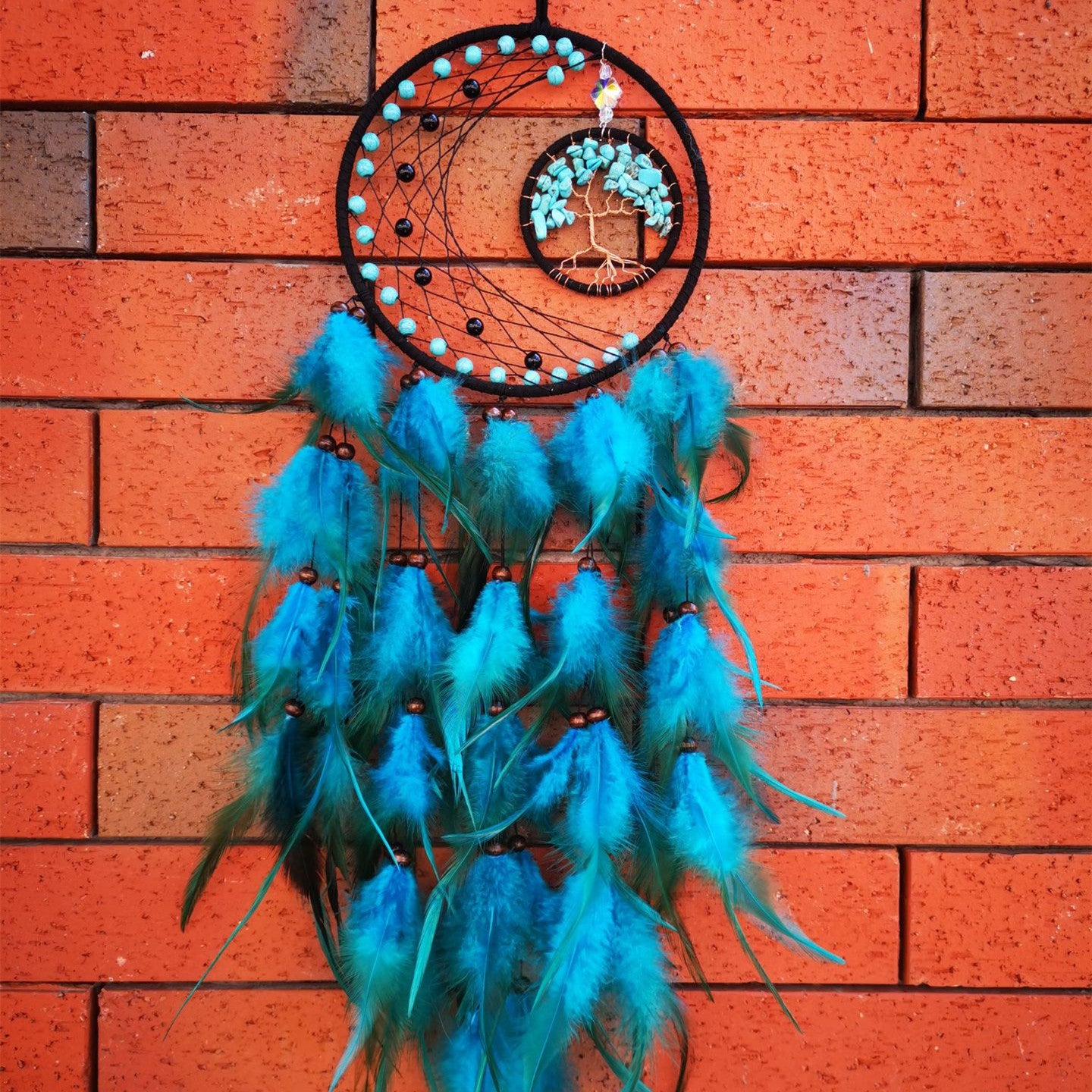 Support mural attrape-rêves en plumes d'arbre de vie, décoration d'intérieur