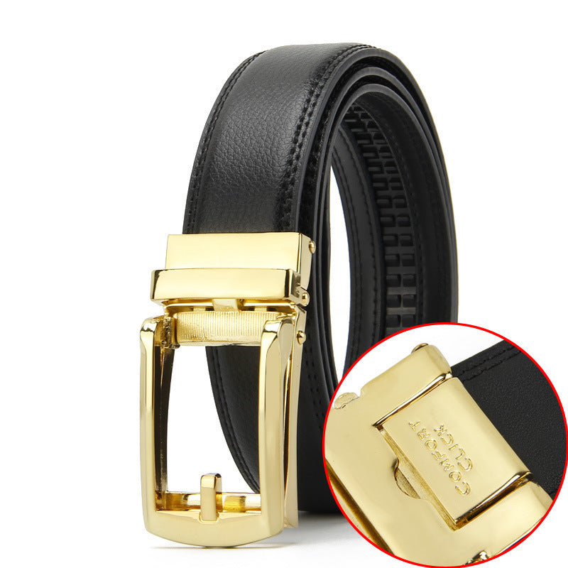 Men's Two-Layer Cowhide Fake Needle Automatic Buckle Special Belt - Distinctive Character