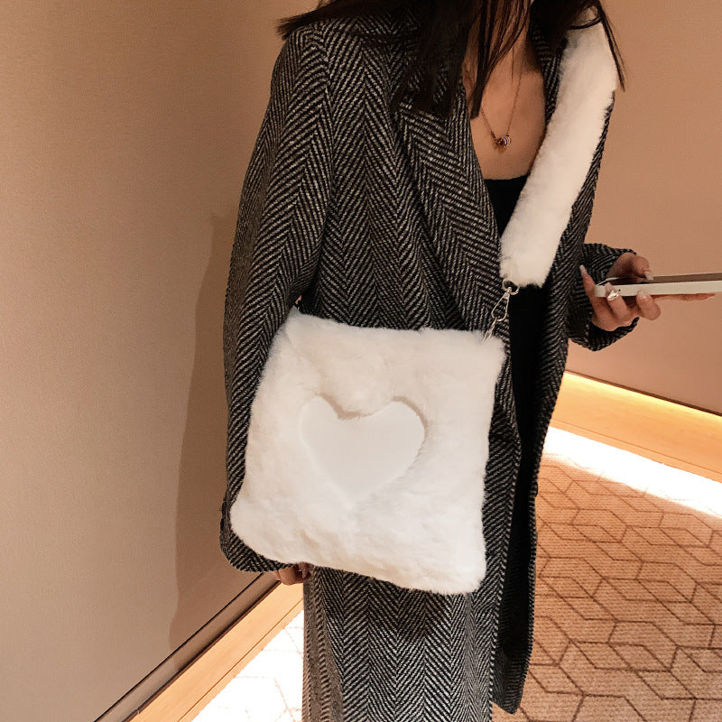 Love Handbags Sacs à bandoulière en peluche d'hiver pour femmes