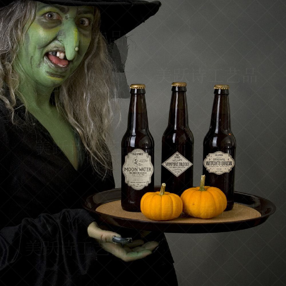Dekorativa klistermärken för dryck för vinflaska för Halloween-fest