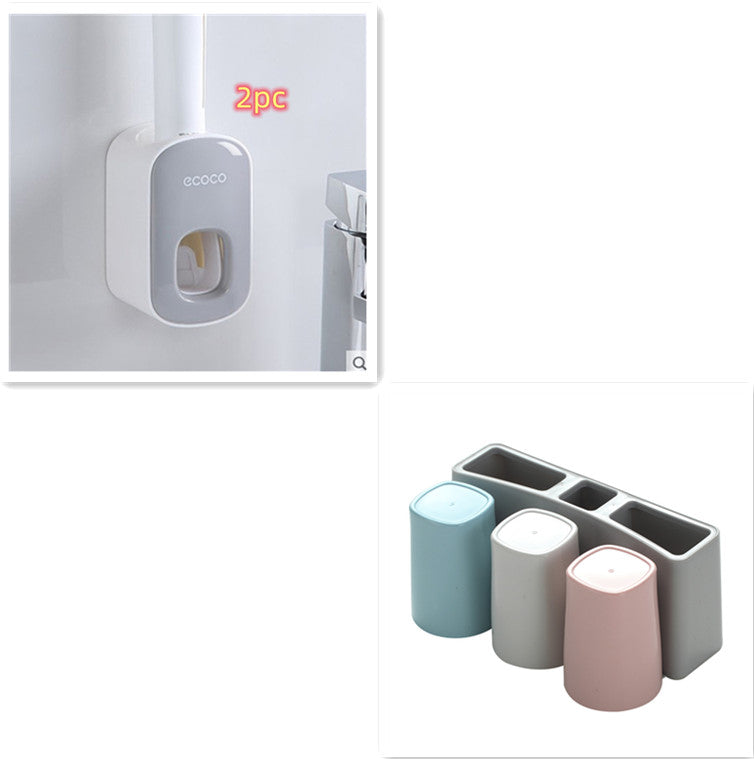 Porte-dentifrice automatique mural, ensemble d'accessoires de salle de bains, distributeur