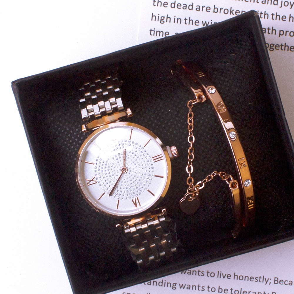 Wrist Watches Douyin The Same Gypsophila Watch Set Wechat Ladies Watch Bracelet Two-Piece Set - Stylish Functional Sleek Modern Versatile Elegant Must-Have