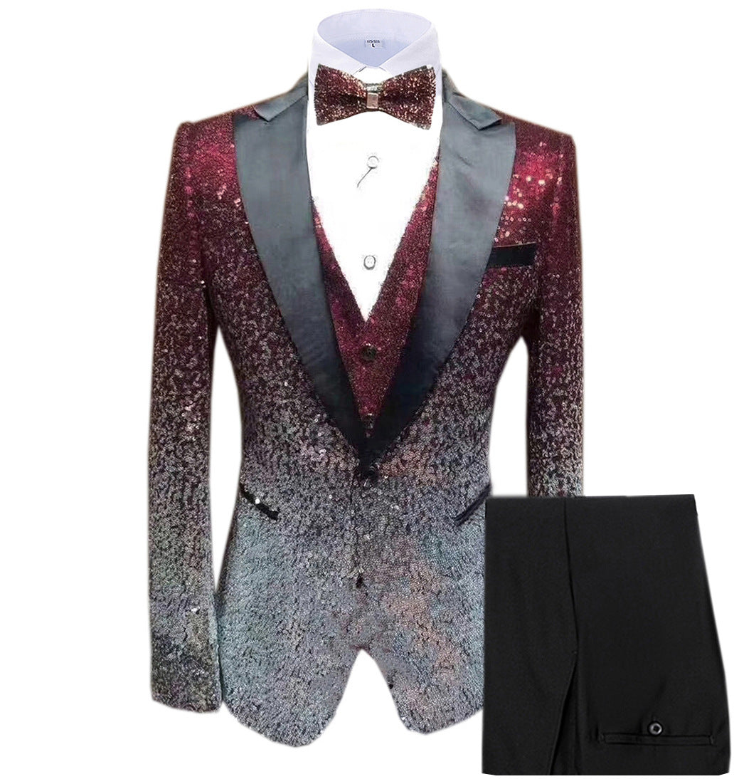 Ensemble trois pièces de costume à paillettes pour hommes