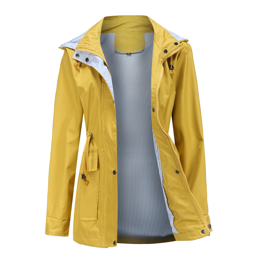 Trench-Coat à Capuche Amovible Femme Grandes Tailles