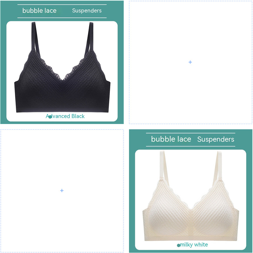 Bubble Lace Strap Latex One-piece Seamless Underwear For Women