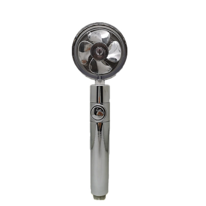 Pommeau de douche à hélice avec bouton d'arrêt et filtre en coton, buse de douche à main haute pression turbocompressée