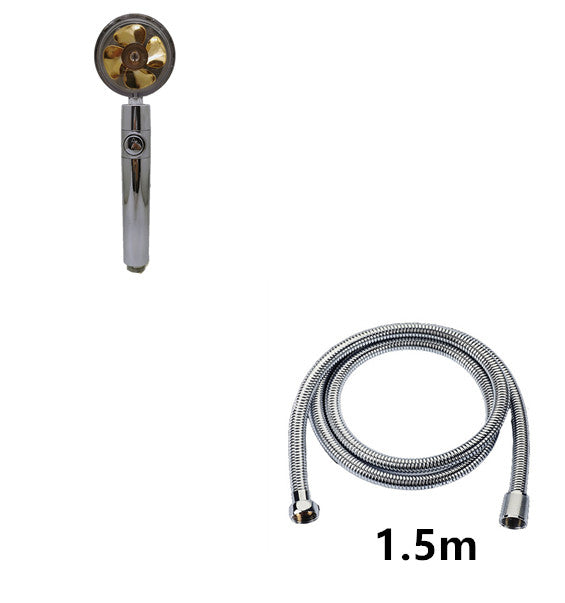 Pommeau de douche à hélice avec bouton d'arrêt et filtre en coton, buse de douche à main haute pression turbocompressée