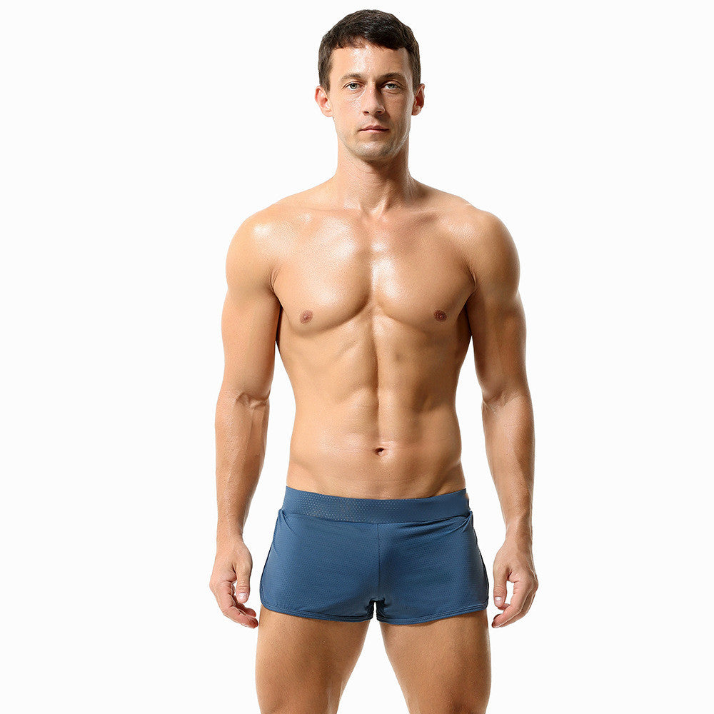 Herrboxershorts med inbyggda boxershorts i dubbel storlek, andningsbara meshbyxor för hemmabruk