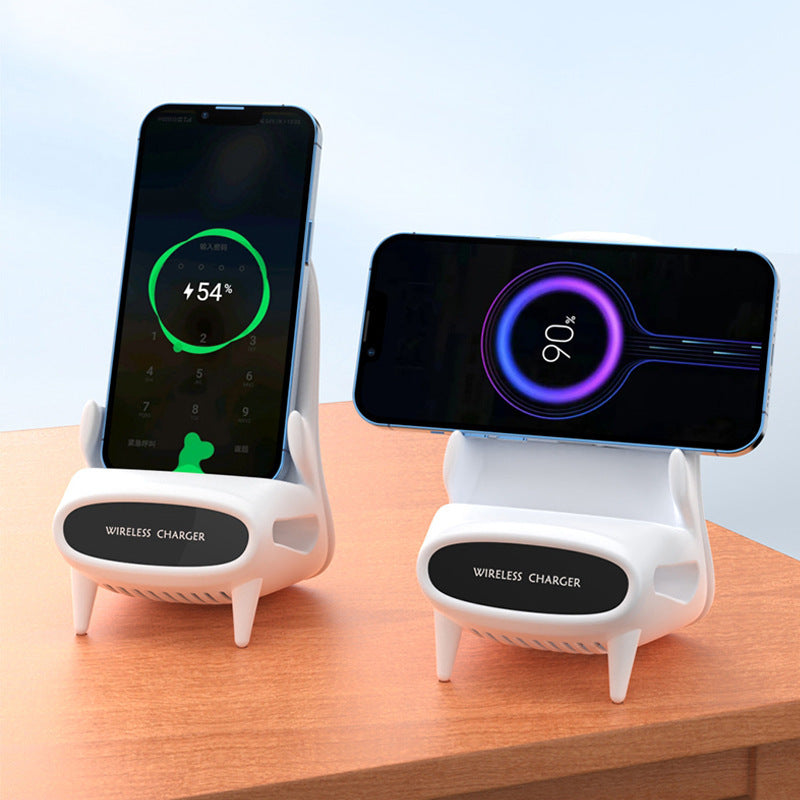 Bärbar ministol trådlös laddare skrivbord mobiltelefonhållare trådlös laddare 10W snabbladdning speciell present