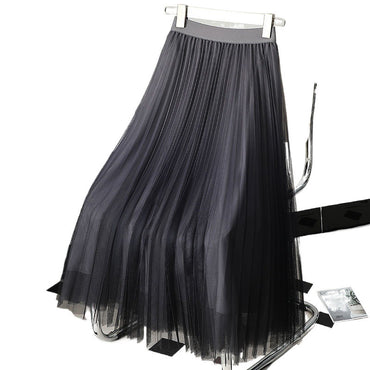 Professional Gradient Color Gauze Mid-Length Skirt - Mesh High Waist Design (Lightweight Fabric, Stunning Visual Effect)