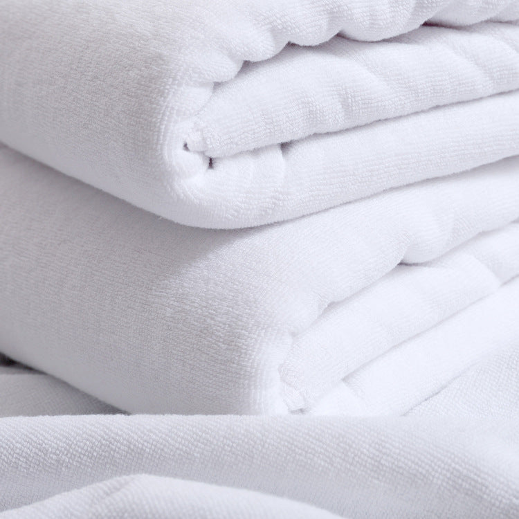 Serviette de bain en coton pour adulte, épaisse et absorbant l'eau, blanche
