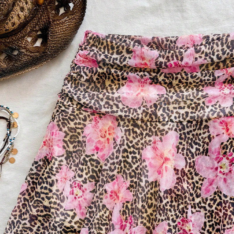 Holiday Leopard Print Skirt