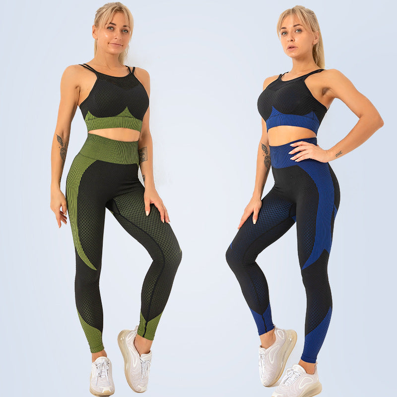 Ensemble de vêtements de Yoga Fitness à séchage rapide, sans couture, ajustés aux hanches et à l'abdomen