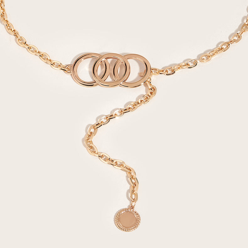 Women's Atmospheric Metal Pendant Waist Chain - Ethereal Elegance