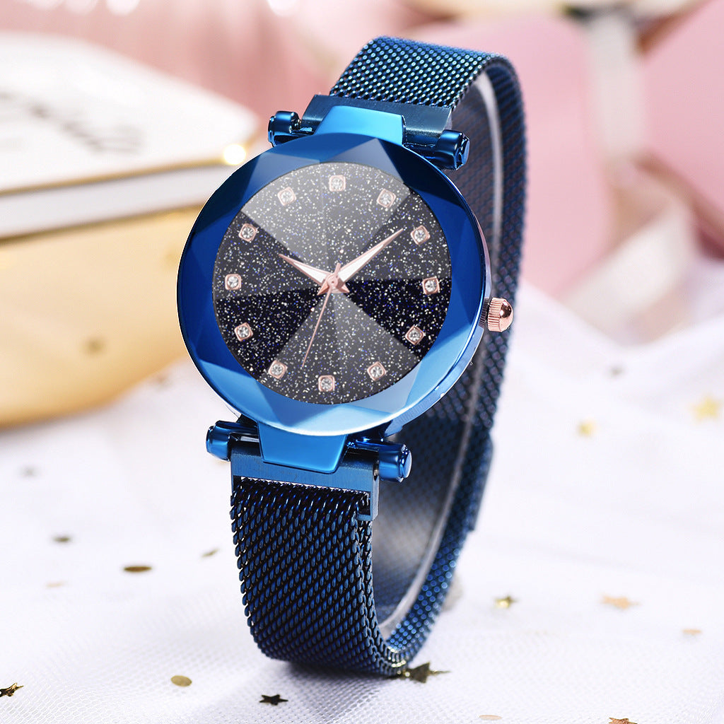 Women's Watch Square Diamond Rhinestone Starry Sky Face Ladies Casual Fashion Watch Set Bracelet Watch - Elegant Stylish Unique Eye-Catching Comfortable Versatile