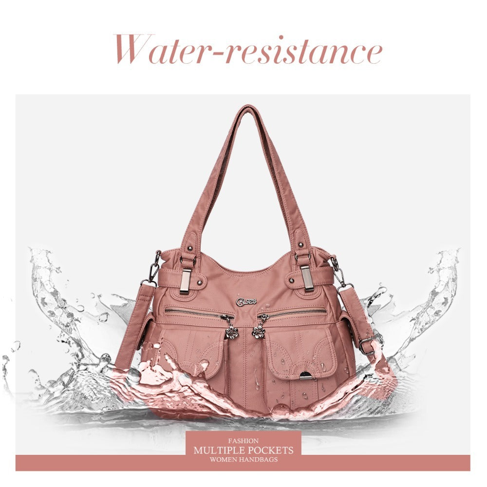Sac messager Portable en cuir souple pour femmes, sacs à bandoulière avec poche à fermeture éclair, fourre-tout souple et décontracté