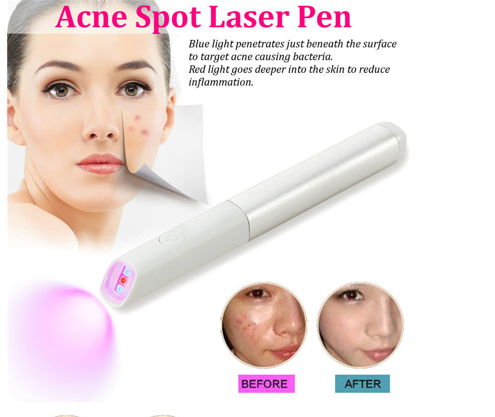 Hushållssäkerhet Röd Blå Ljus Smittkoppor Utspädande Acne Skönhetsinstrument