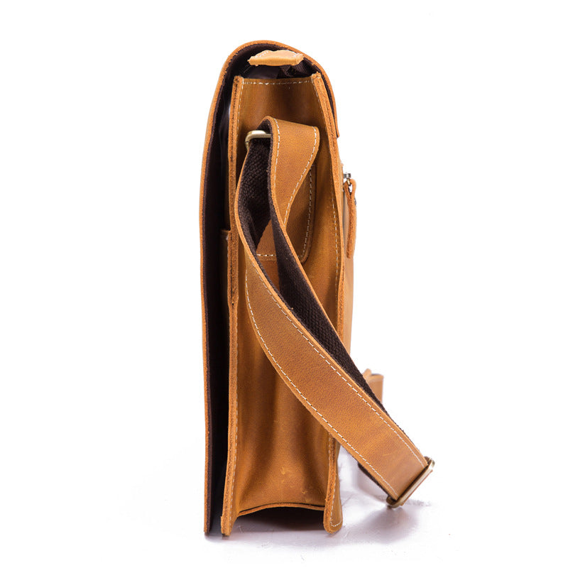 Porte-documents d'affaires à bandoulière en cuir vintage