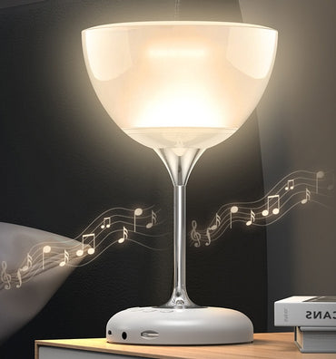 Creative Vinglas LED-lampa RGB färgglad nattlampa Heminredning Bordslampa Bärbar atmosfärsljus Bluetooth-musikhögtalare
