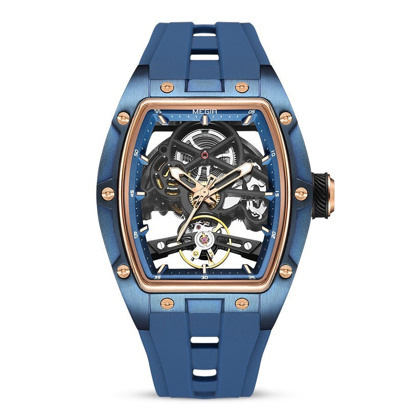Men's Stainless Steel Shell Automatic Hollow Mechanical Watch