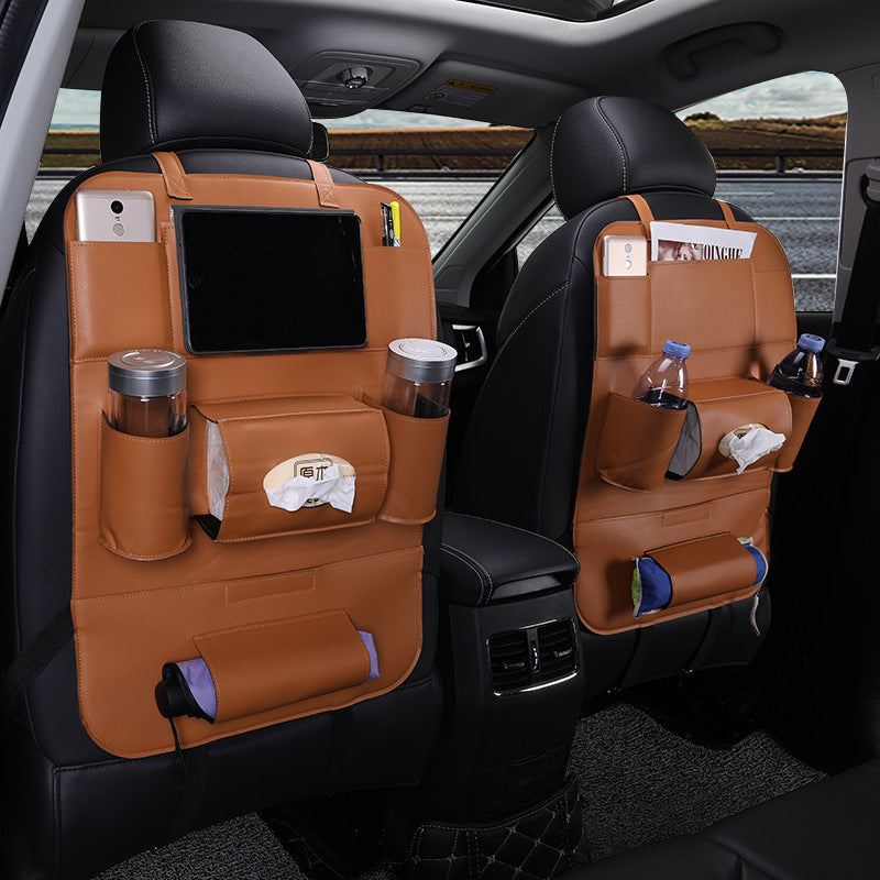 Fournitures d'intérieur de voiture, dossier de siège multifonctionnel pliable en cuir