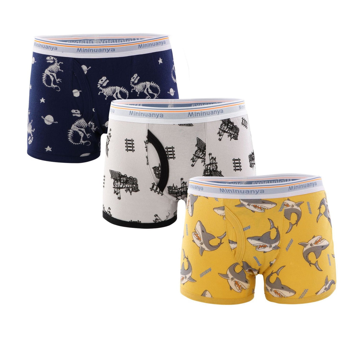 Children's Underwear Boy's Threaded Cotton Boxer Briefs