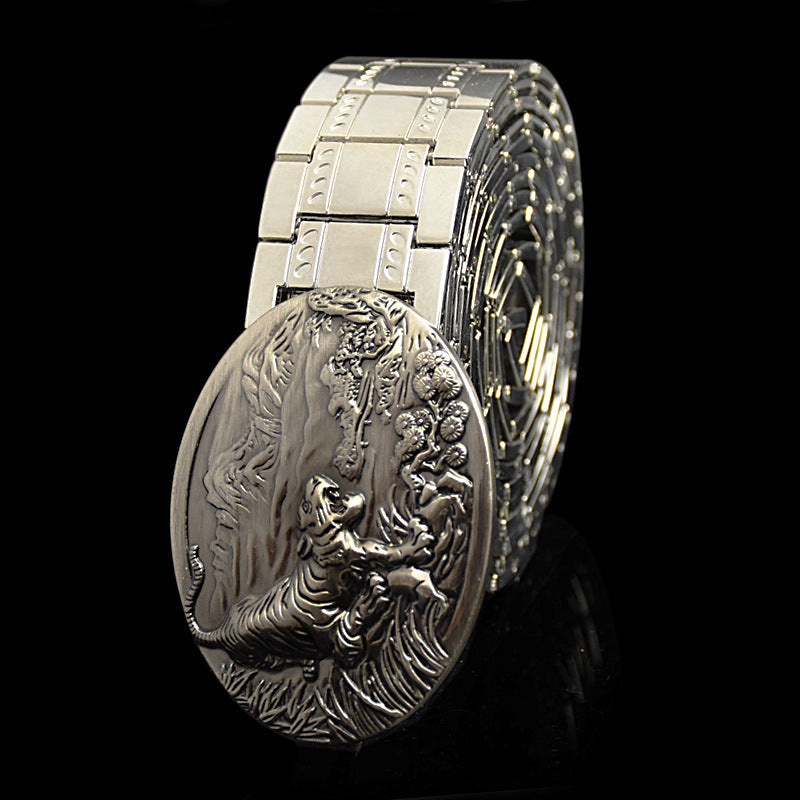 Men's Metal Stainless Steel Bodyguard Belt - Protective Fashion