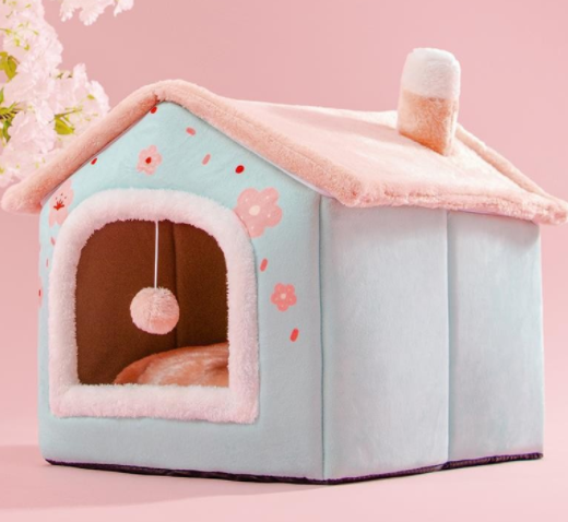 Hopfällbart hundhus Husdjur Kattsäng Vinter Hundvilla Sleep Kennel Avtagbart bo Varmsluten grottsoffa Husdjurstillbehör