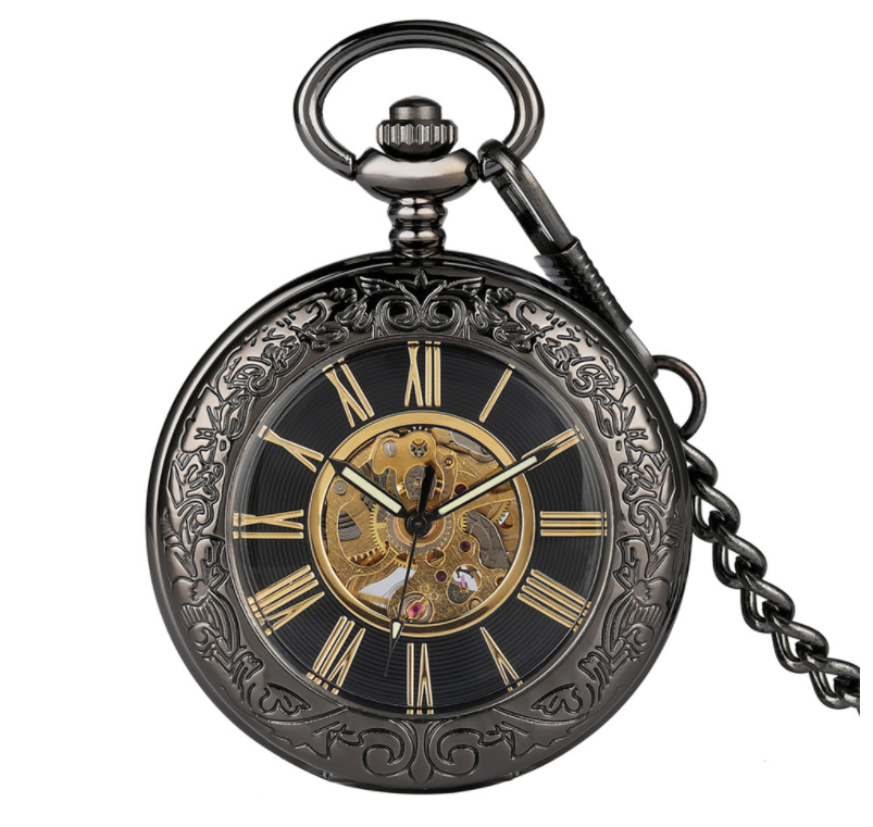 Flip Cover Transparent Carved Magnifying Glass Automatic Engraving Mechanical Pocket Watch - Traditional Modern Exquisite Sophisticated Precise Timeless
