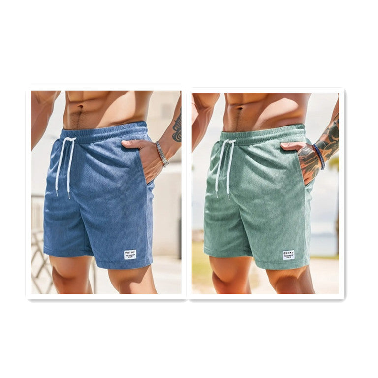 Shorts med snörning Sommarmanchester Sportkorta byxor Herrkläder