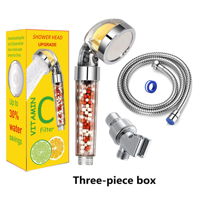 Bathroom Aroma Shower Head - Vitamin C Lemon Scent Anion High Pressure Water Saving Filtering Shower
