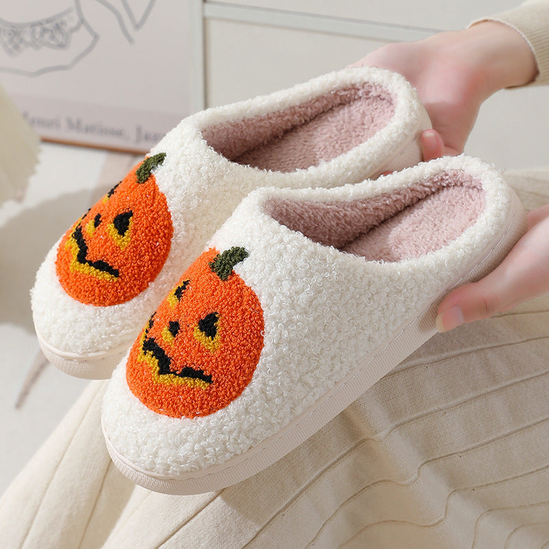 Halloween Pumpkin Slippers - Cartoon Winter Shoes - Spooky Collection