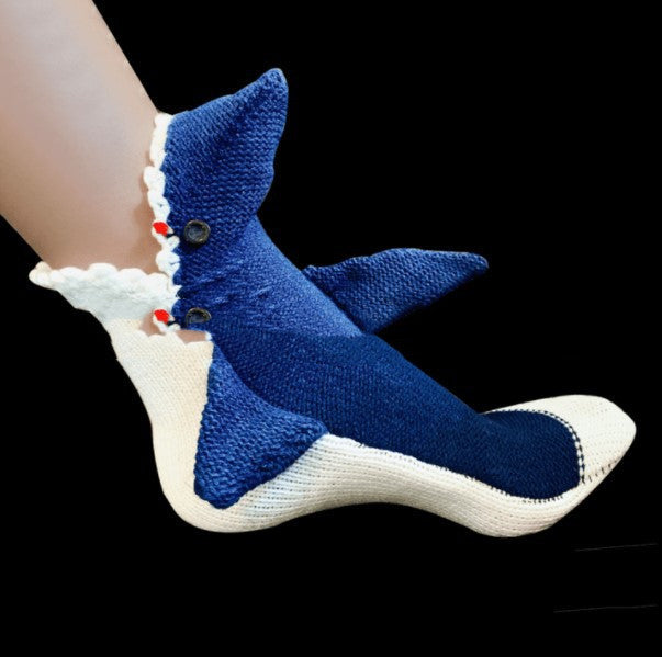 Shark Bite Ull Stickade inomhustofflor Strumpor