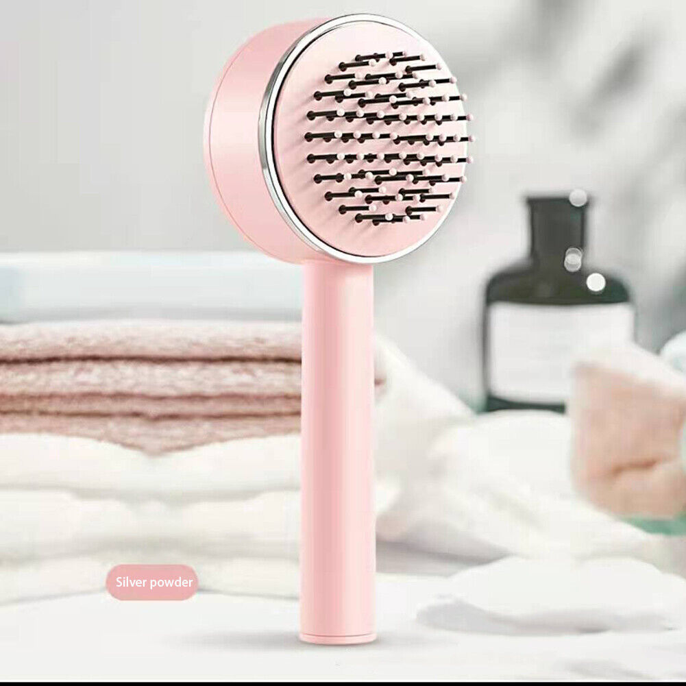 3D Air Cushion Hair Brush - Self-Cleaning Massage Comb with Retractable Bristles