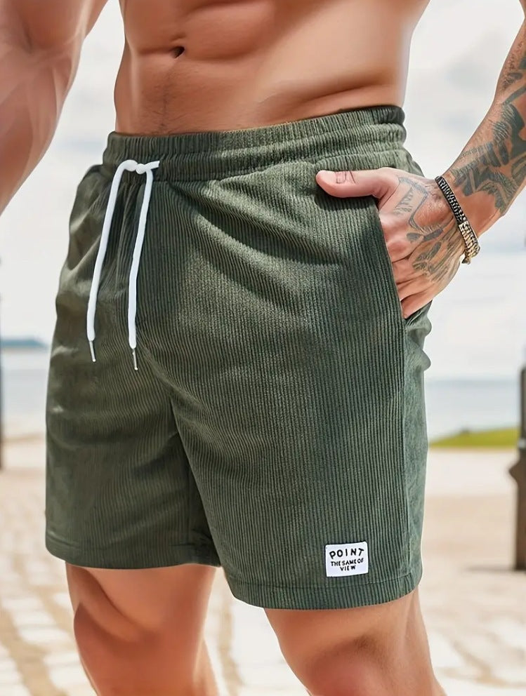 Shorts med snörning Sommarmanchester Sportkorta byxor Herrkläder