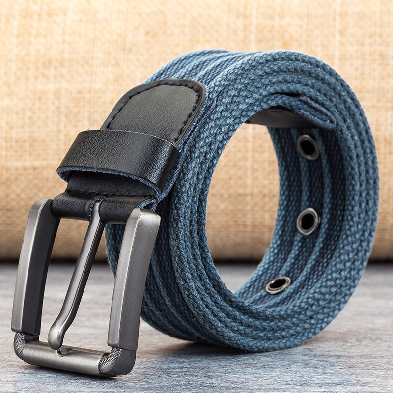 Men's Pin Buckle Polyester Woven Canvas Belt - Effortless Comfort
