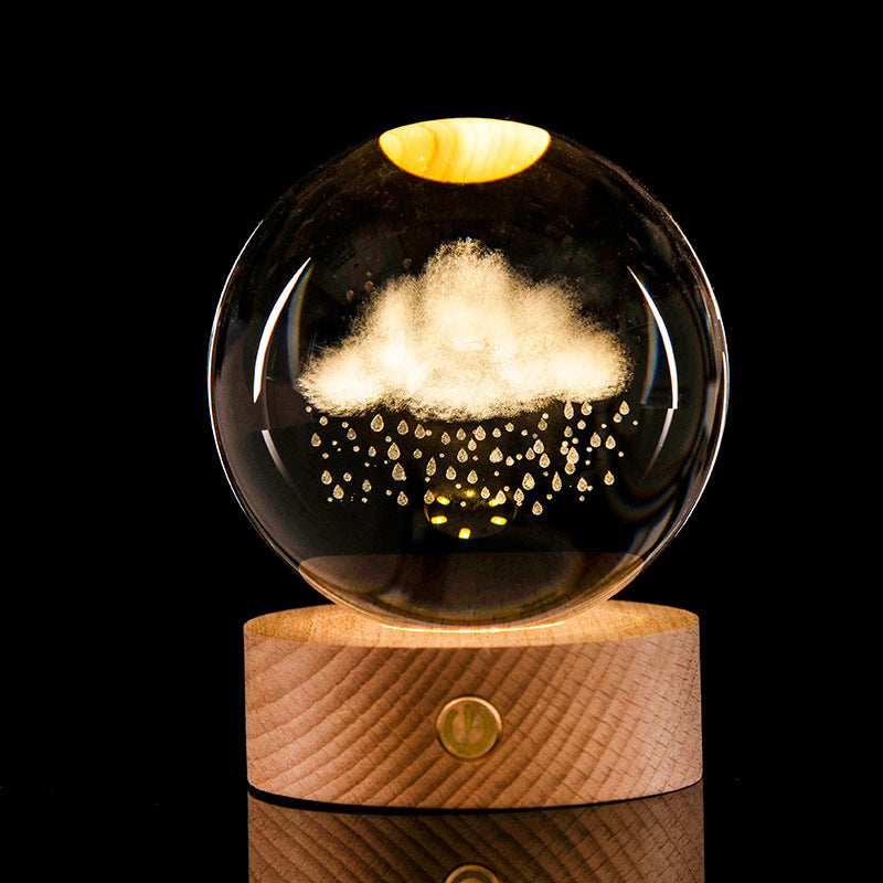 Lysande Galaxy Crystal Ball Dekoration 3D Laser Inre Carving