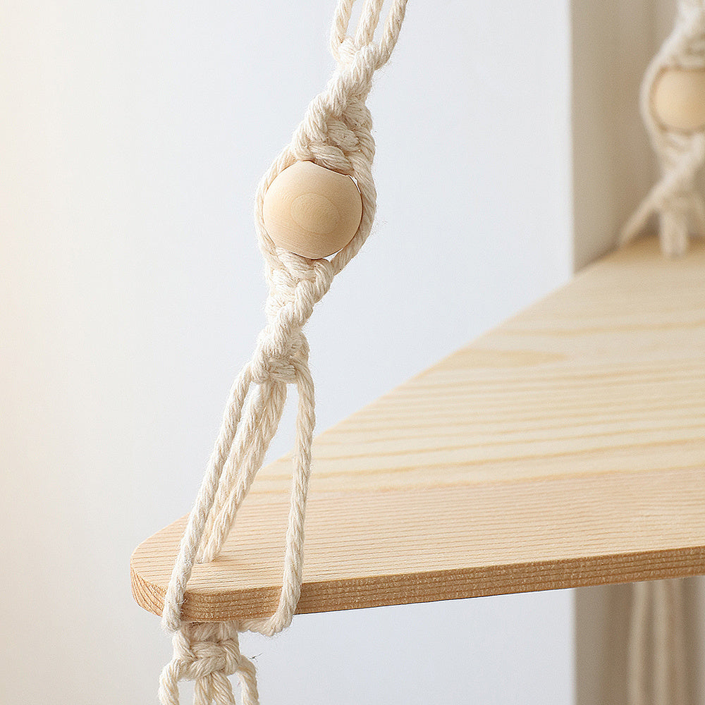 Étagères en macramé pour plante de chambre à coucher, décoration de maison Boho Chr