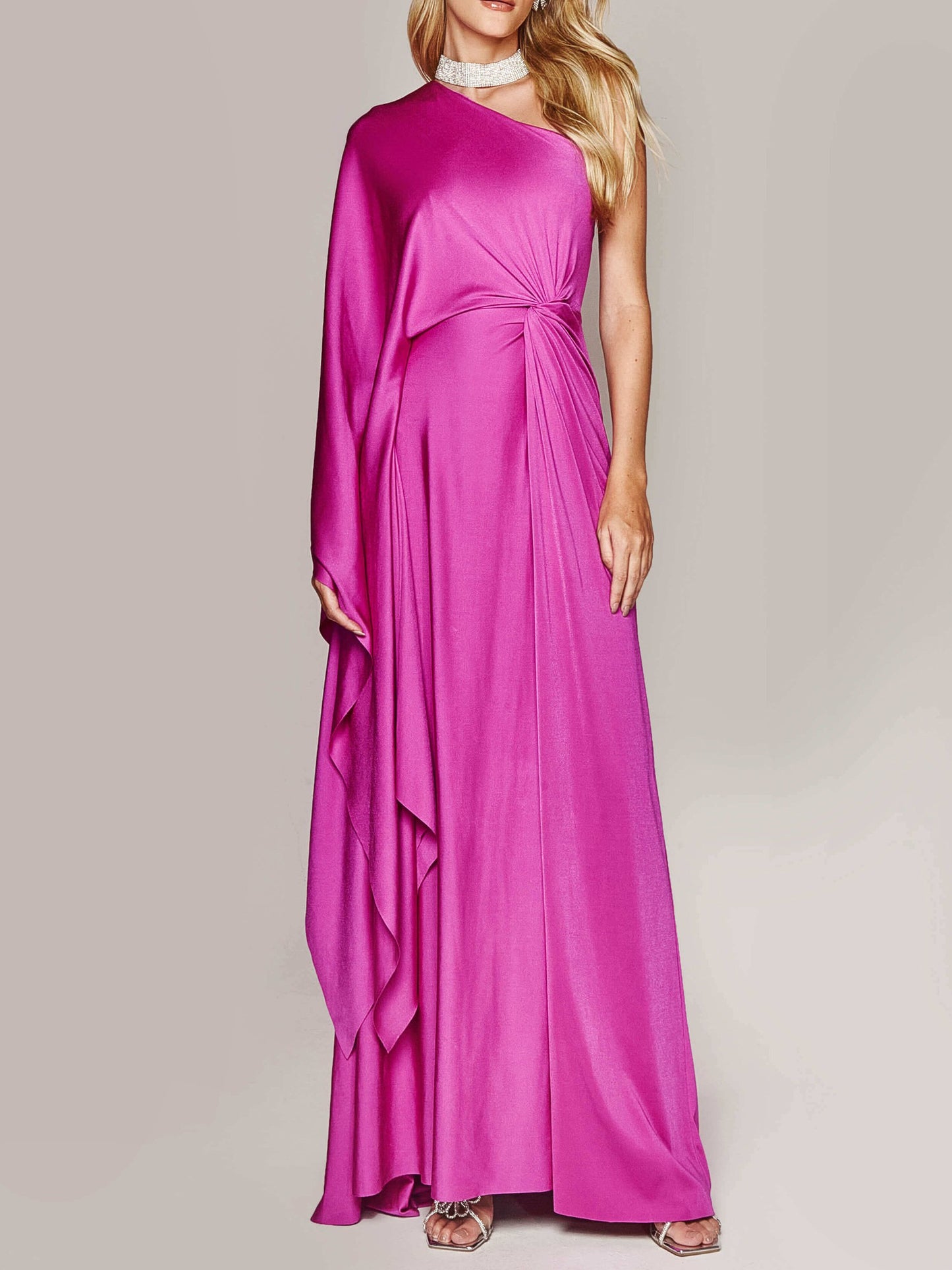 One Shoulder Twist Maxi Dress - Elegant Design
