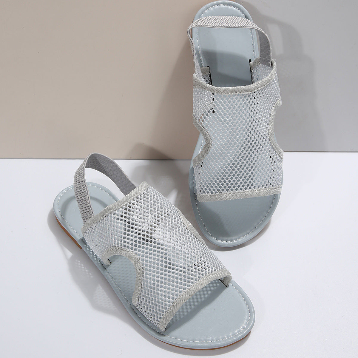 Unisex Mesh Summer Sandals - Breathable Flat Beach Shoes