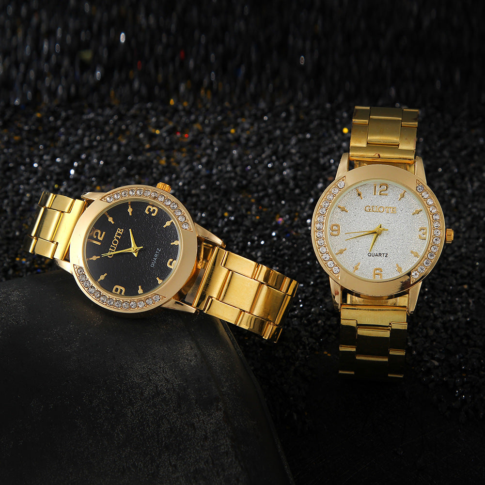 Women's Fashion Diamond Case Quartz Watch - Stylish Functional Elegant Luxurious Accurate Durable Must-Have Stunning