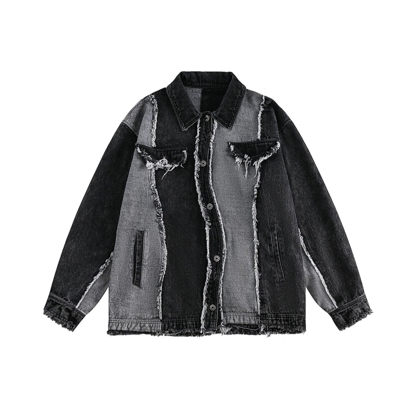 Veste en jean avec bordure et coutures High Street pour hommes